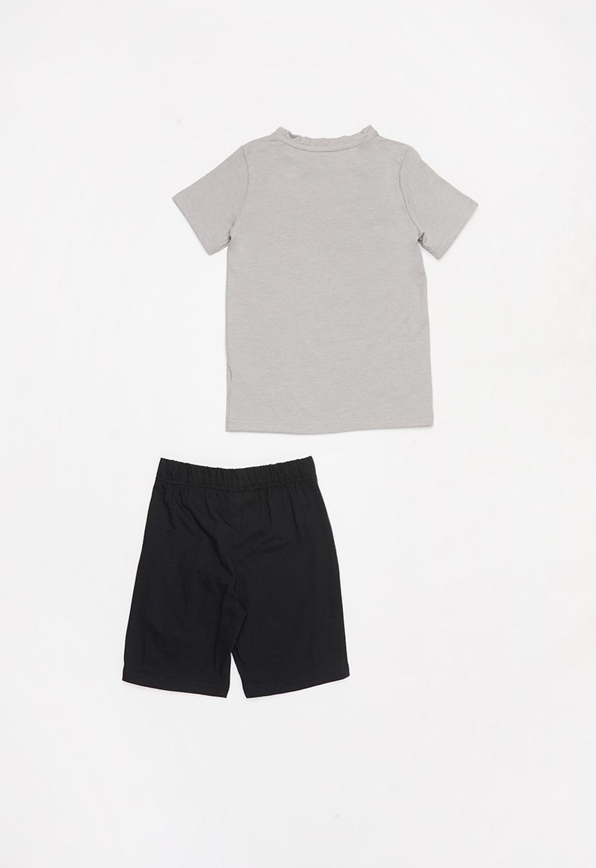 Pop Candy - 2 Pack tee & shorts pj sets - Black & grey