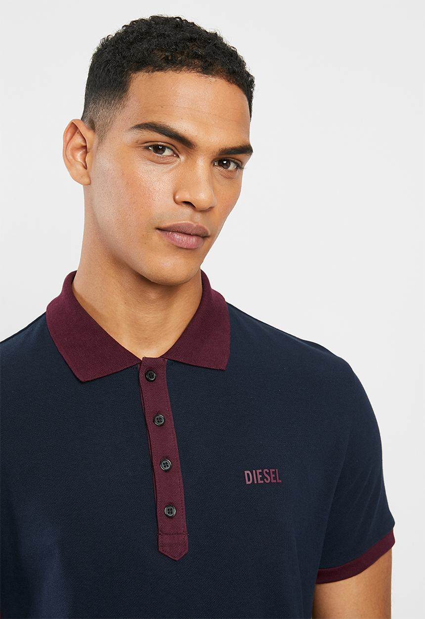 Diesel  - T-skatt polo - navy & burgundy