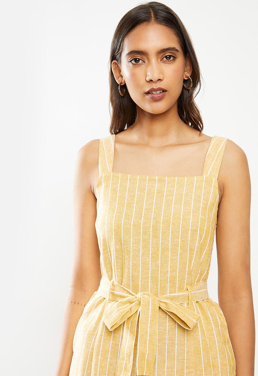 ONLY - Canyon strap crop life jumpsuit - yellow
