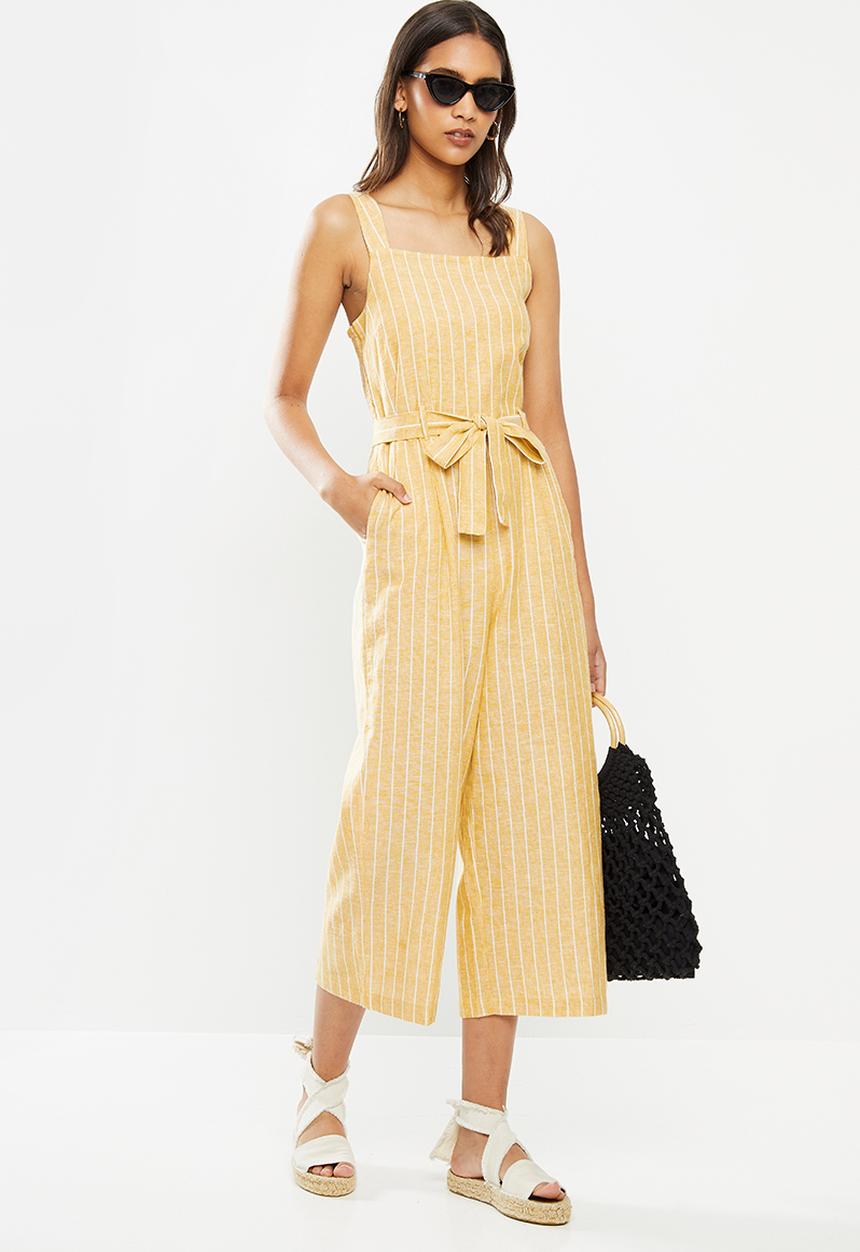 ONLY - Canyon strap crop life jumpsuit - yellow