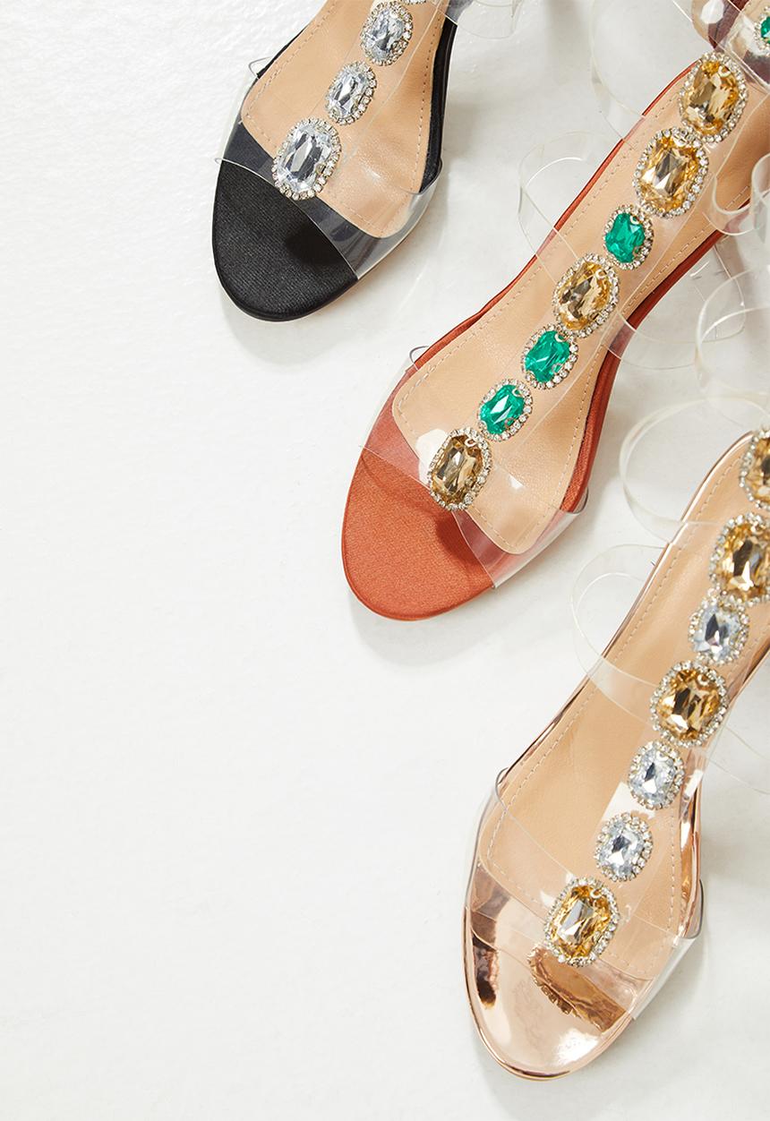 Public Desire - Spice heel - clear rust & green