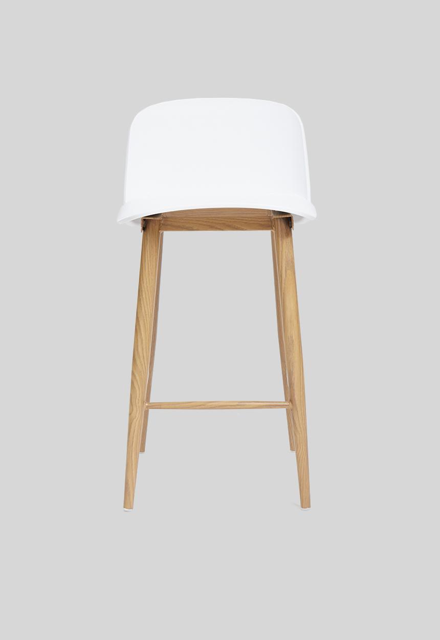 Sixth Floor - Embossed felix kitchen stool - white & natural