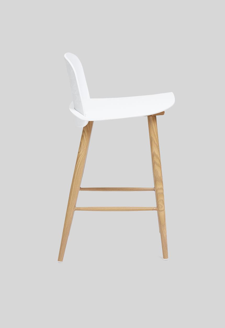Sixth Floor - Embossed felix kitchen stool - white & natural