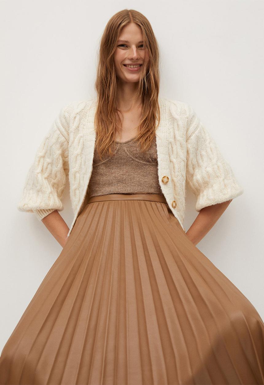 MANGO - Skirt ona - medium brown