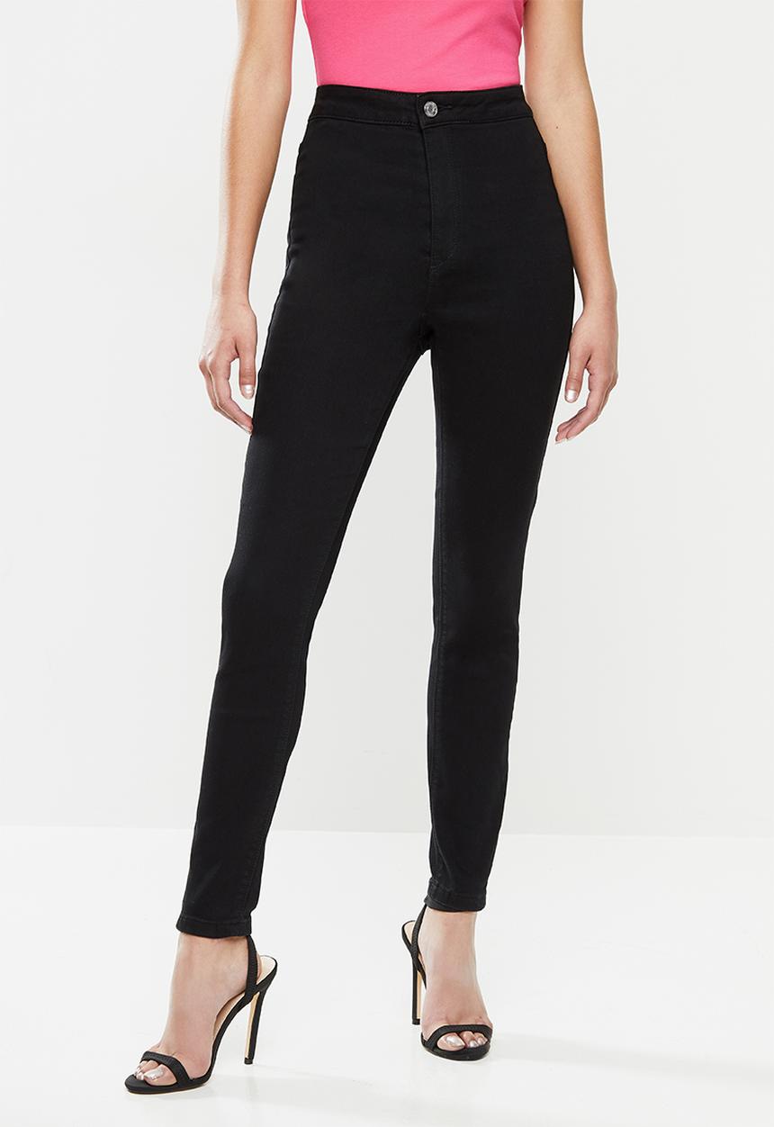 Missguided - Petite vice high waisted super stretch skinny jean - black