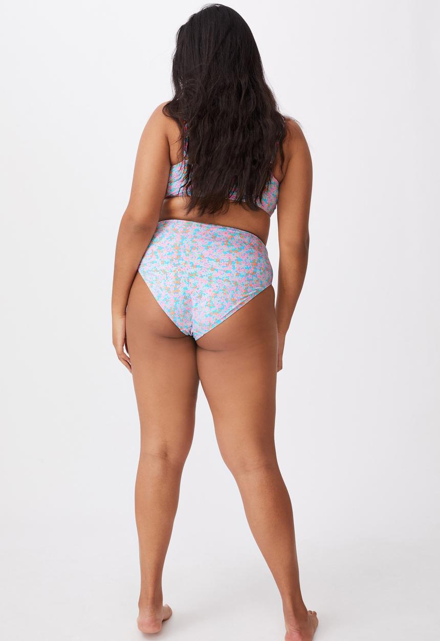 Cotton On - Curve high waisted full bikini bottom - meadow fields
