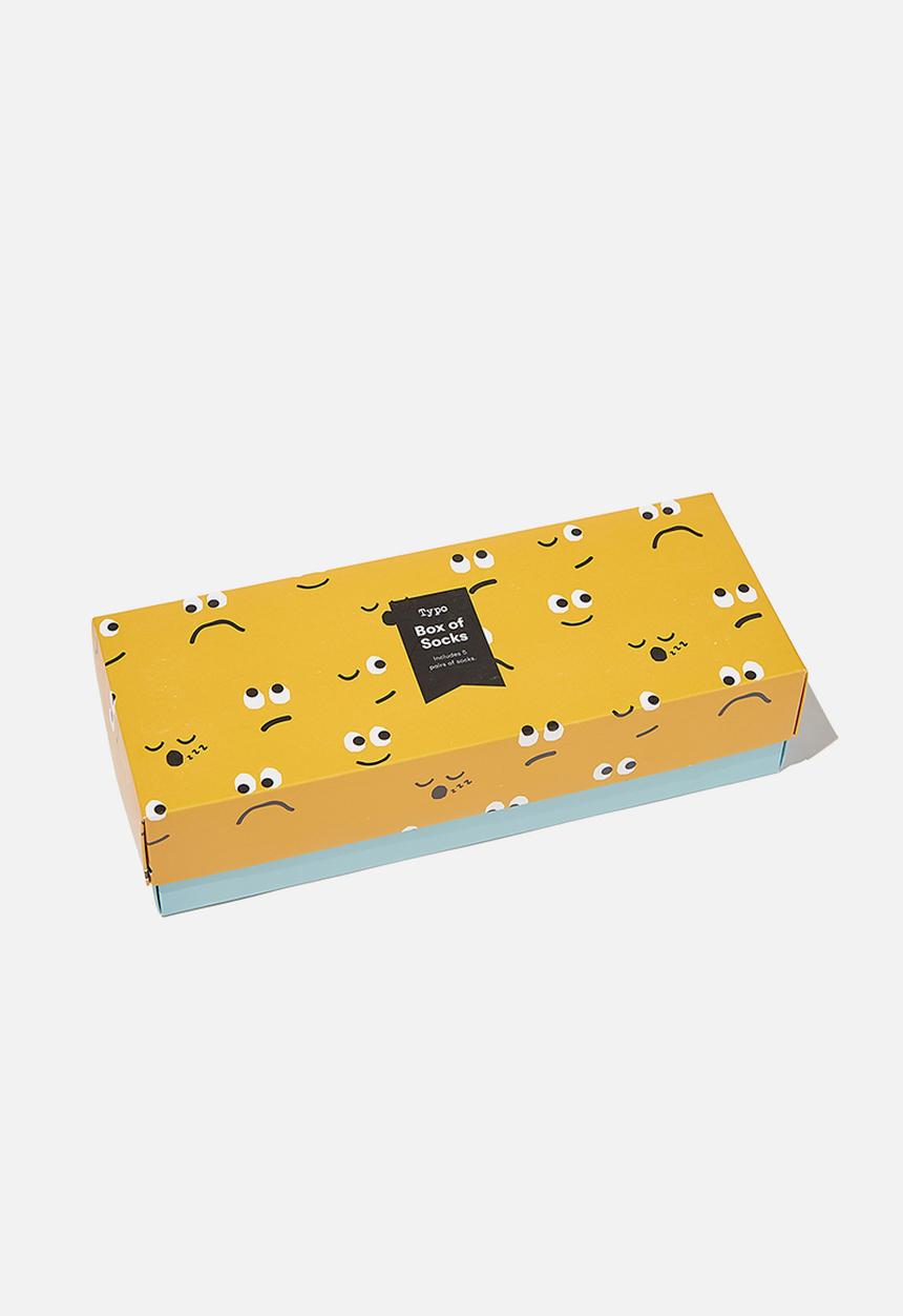Cotton On - Faces box socks - multi