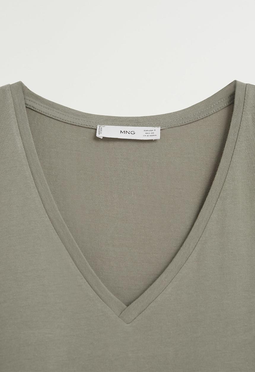 MANGO - T-shirt chalapi - medium green