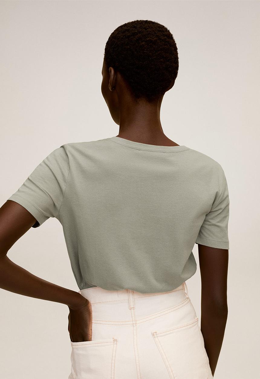 MANGO - T-shirt chalapi - medium green