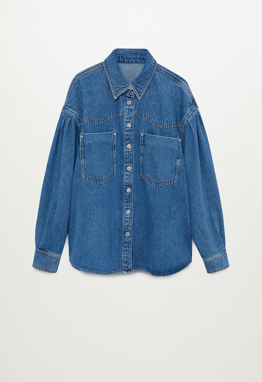 MANGO - Oversized shirt denim70 - open blue