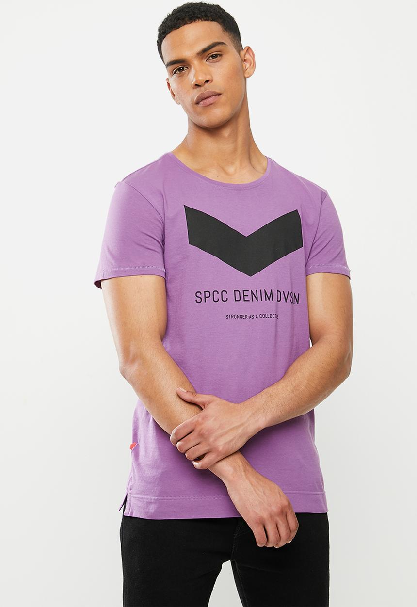 S.P.C.C - Panyer fashion side slit straight hem t-shirt - purple nitro
