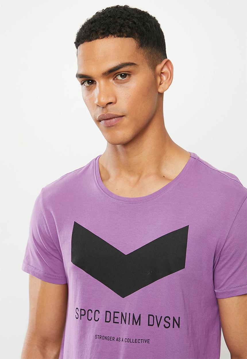 S.P.C.C - Panyer fashion side slit straight hem t-shirt - purple nitro