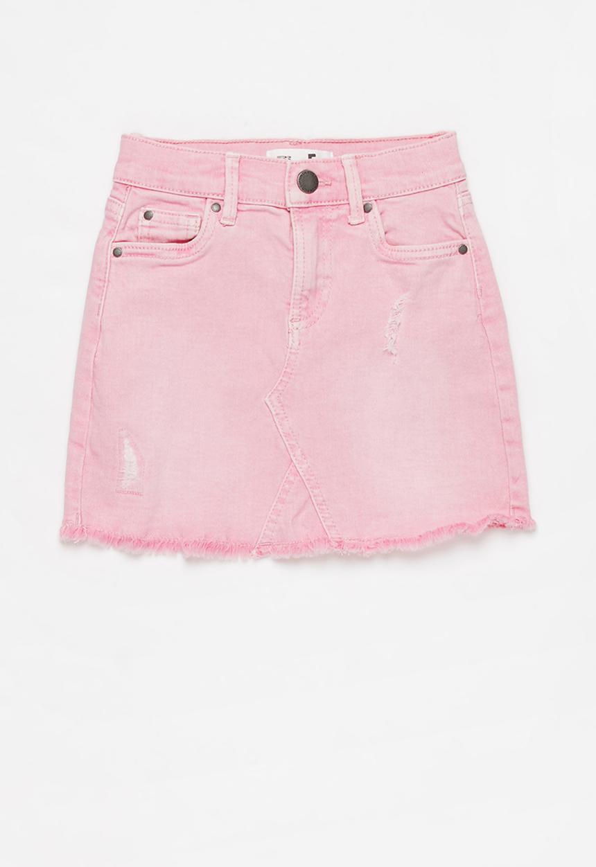 Cotton On - Finn denim skirt - pink
