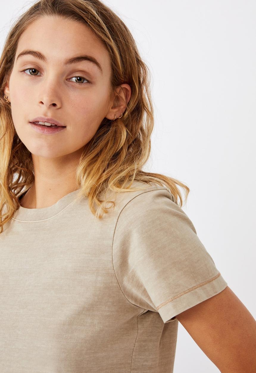 Cotton On - The baby tee - washed vintage taupe