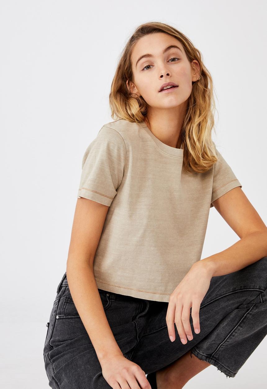 Cotton On - The baby tee - washed vintage taupe