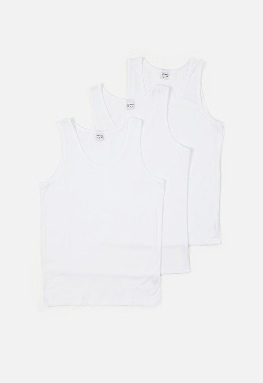 Jockey - 3 Pack eyelet vests - white