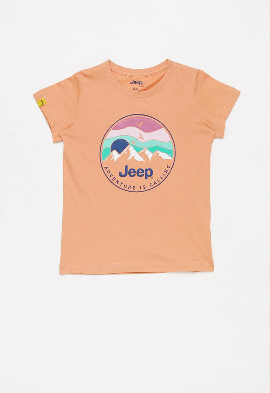 JEEP - Renae short sleeve logo tee  - coral melange