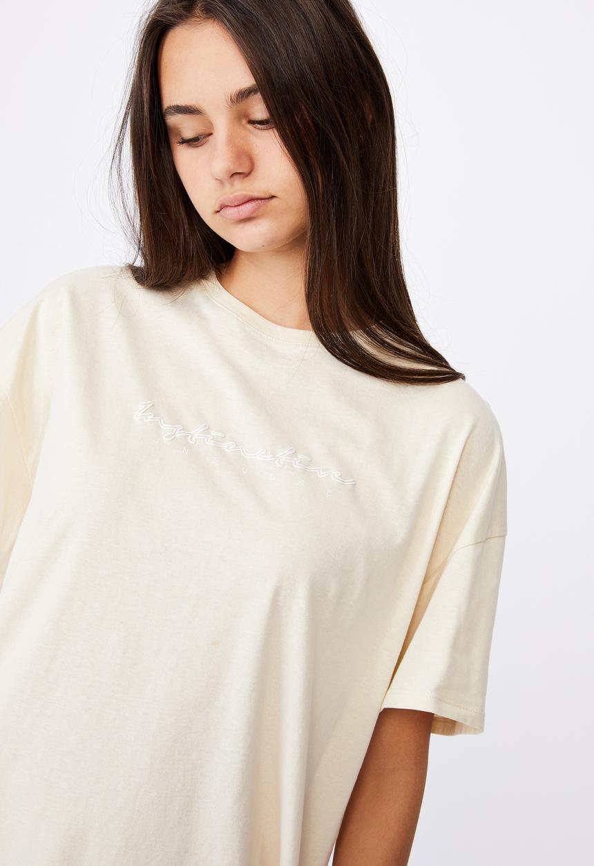Factorie - Super relaxed graphic tee - fog