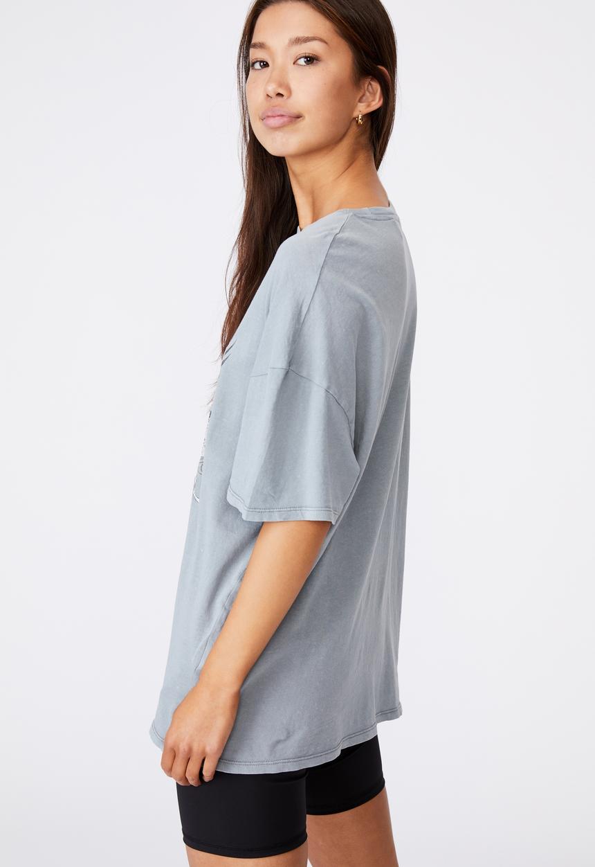 Factorie - Super relaxed graphic tee - washed grey