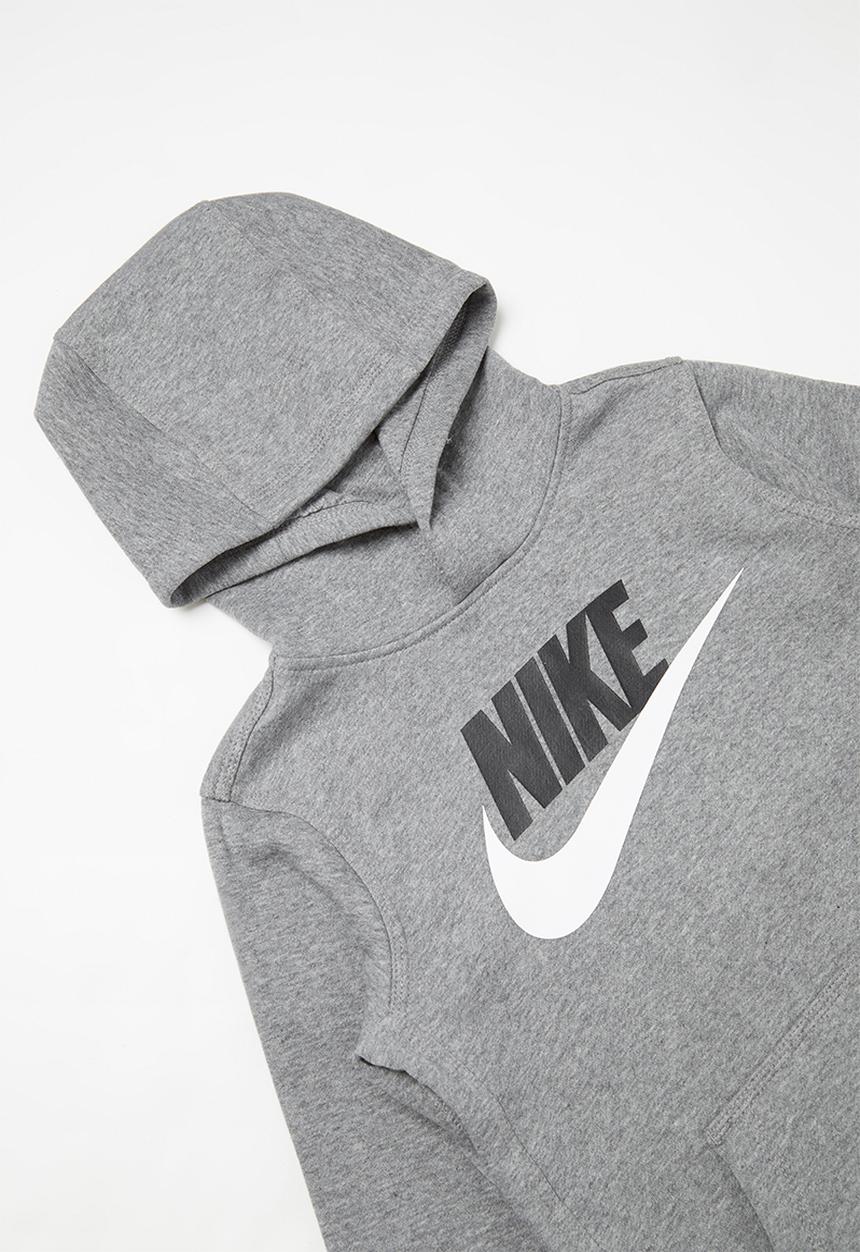 Nike - Nike club hooded long sleeve top - grey 
