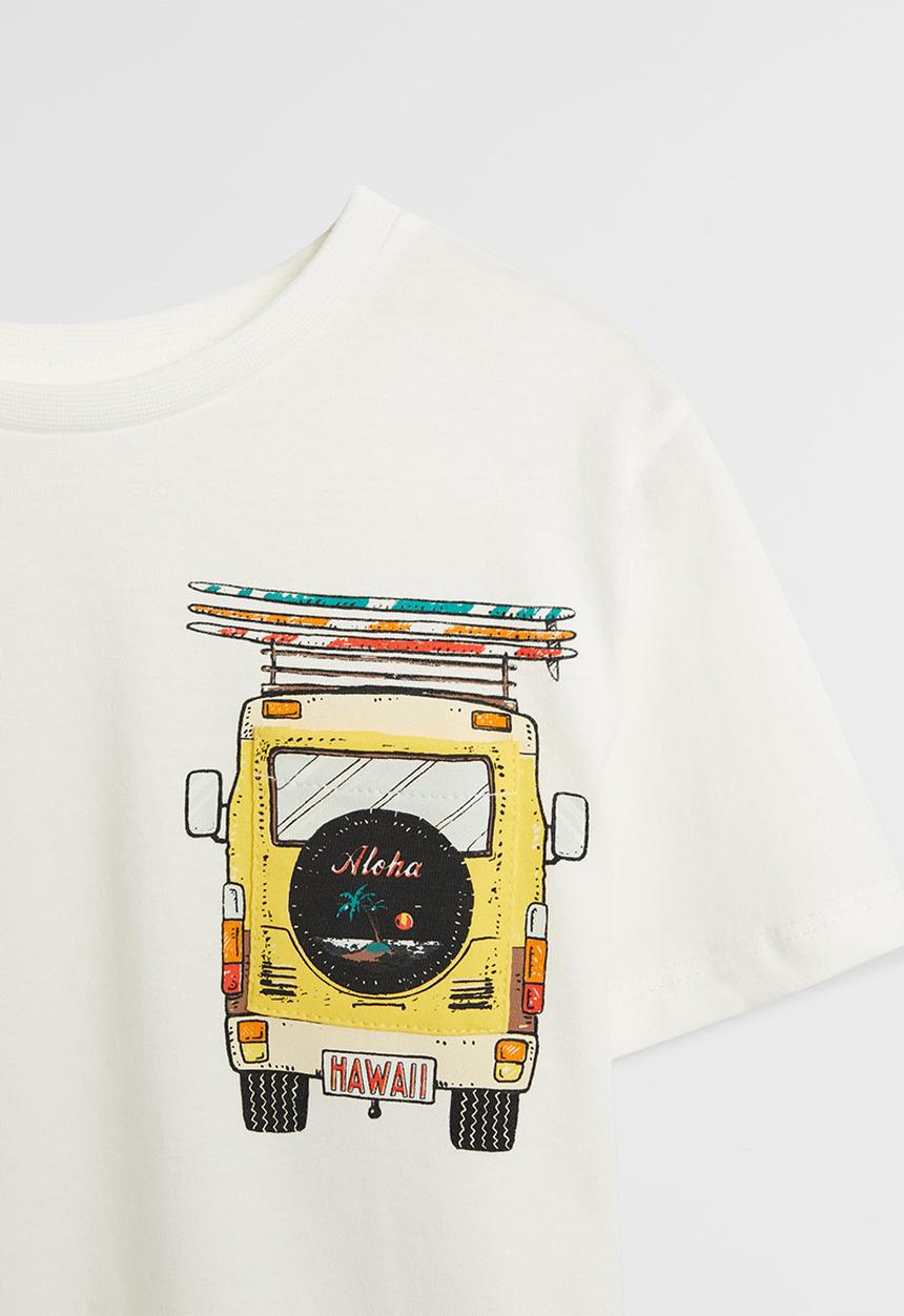MANGO - Pocket print short sleeve tee - white