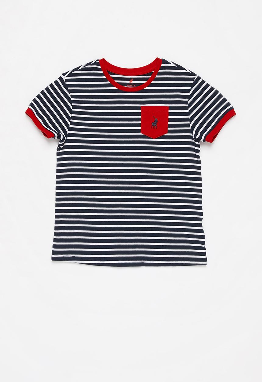 POLO - Paige striped short sleeve tee - red & navy 