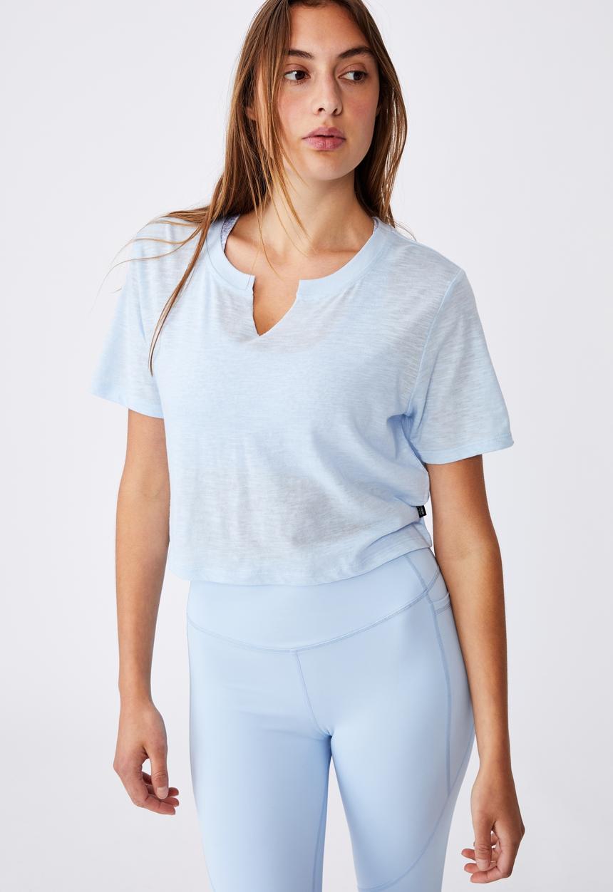 Cotton On - All things fabulous cropped tshirt - baby blue