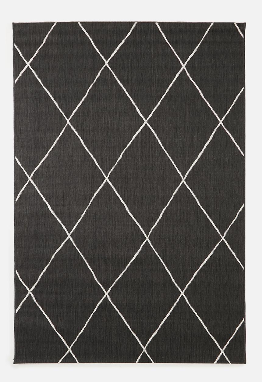 Hertex Haus - Criss cross jet (160x230) - dark grey 