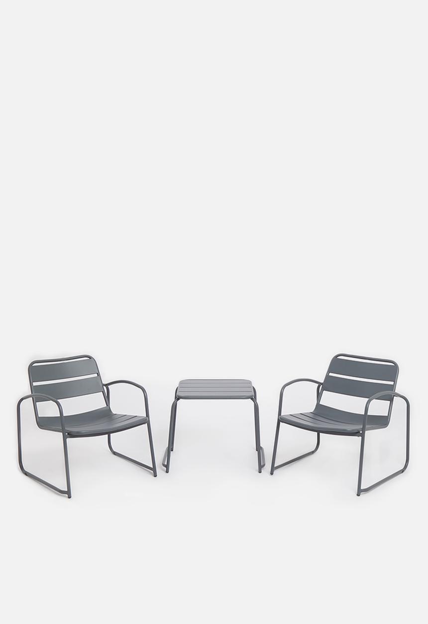 H&S - Outdoor lounging set of 3 - dark grey