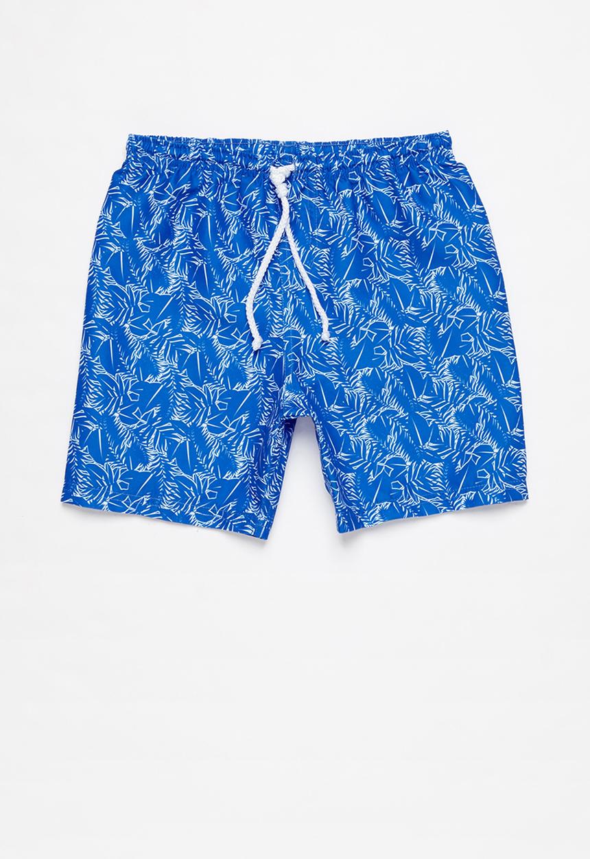 Rebel Republic - Tween boys printed board shorts - blue