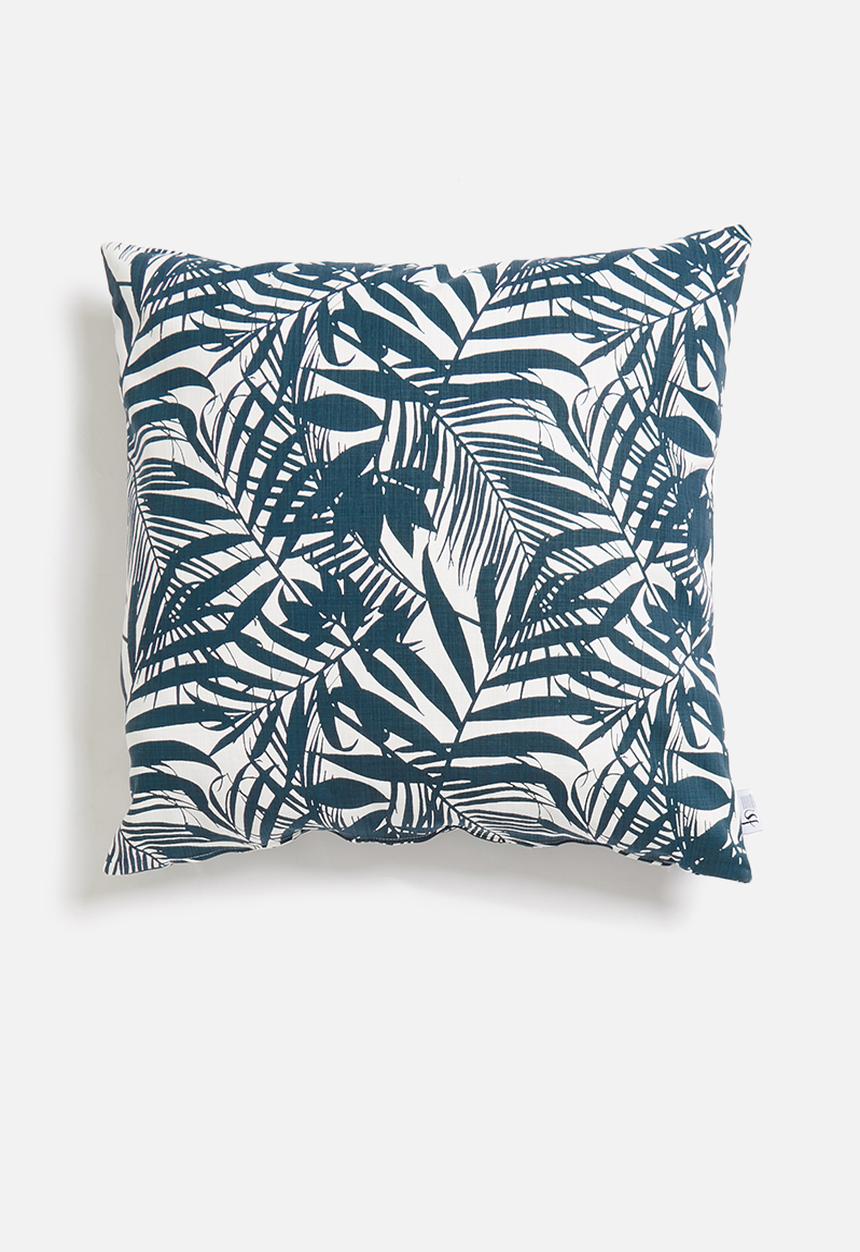 Sixth Floor - Layered palm cushion cover - teal