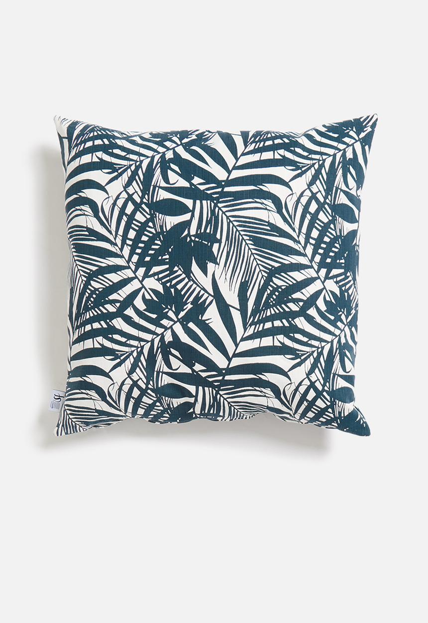 Sixth Floor - Layered palm cushion cover - teal