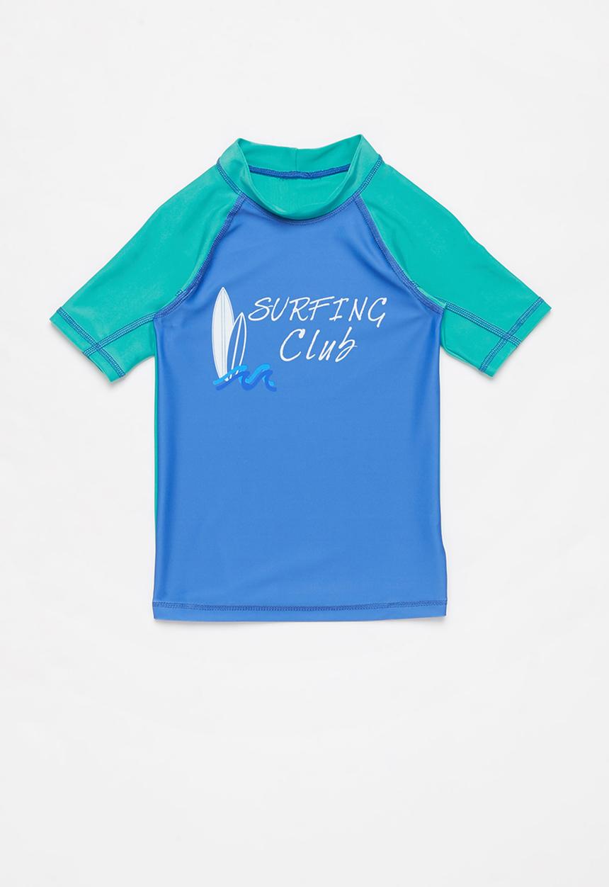 Pop Candy - Boys short sleeve rashvest - blue
