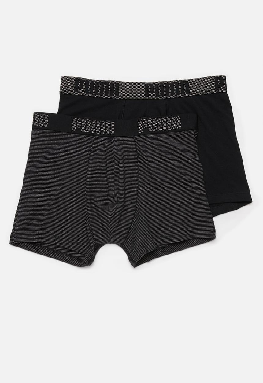 PUMA - Puma birdfeet stripe boxer 2 pack - black 