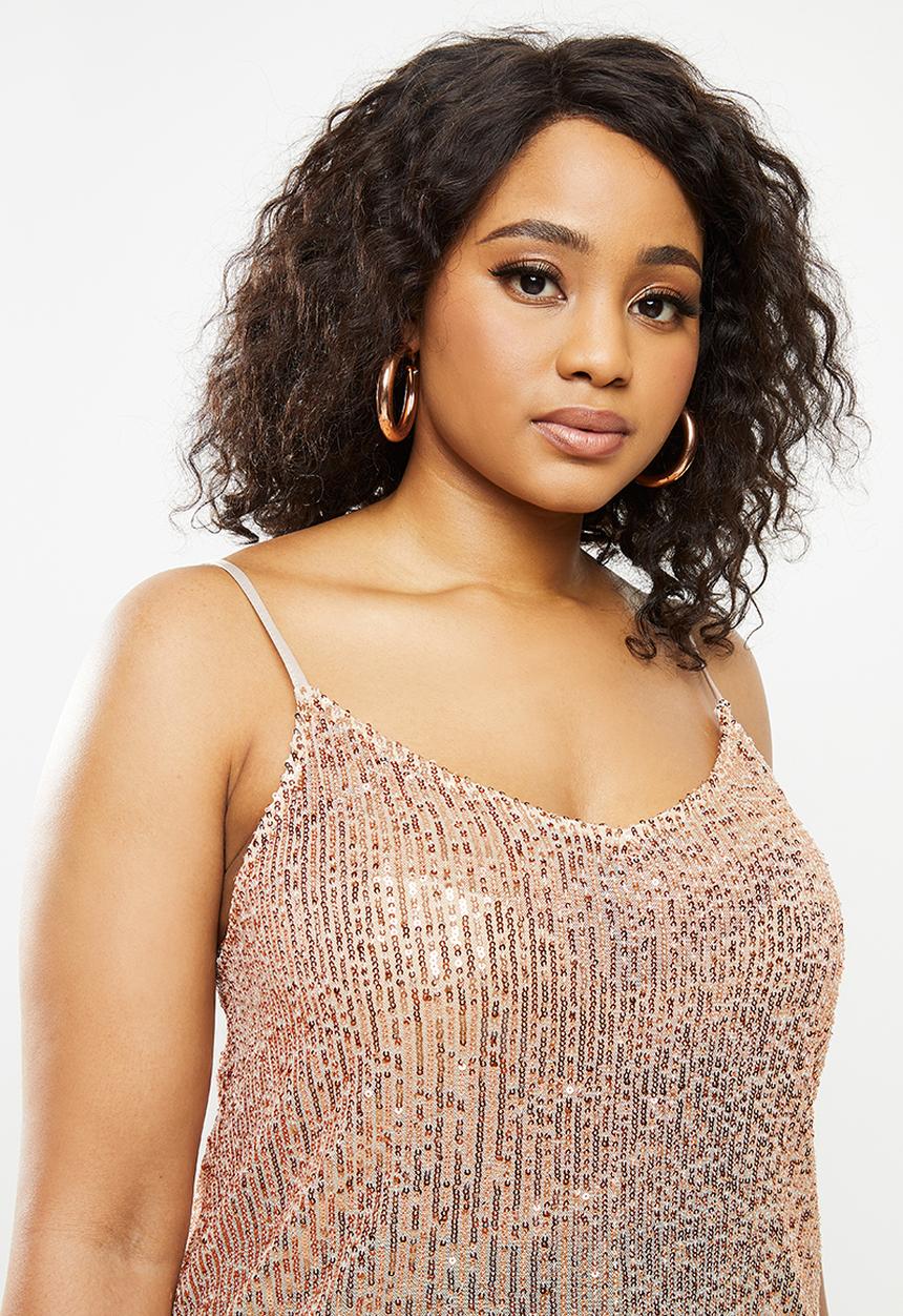 Blake - Sequin cami top - rose gold