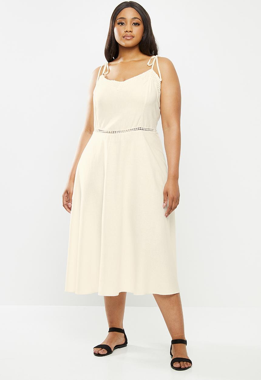 MILLA - Linen cami midi dress - cream