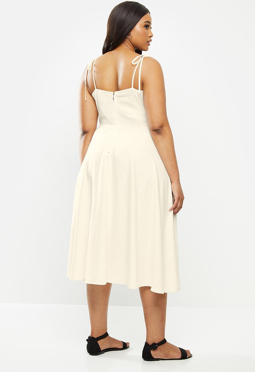 MILLA - Linen cami midi dress - cream