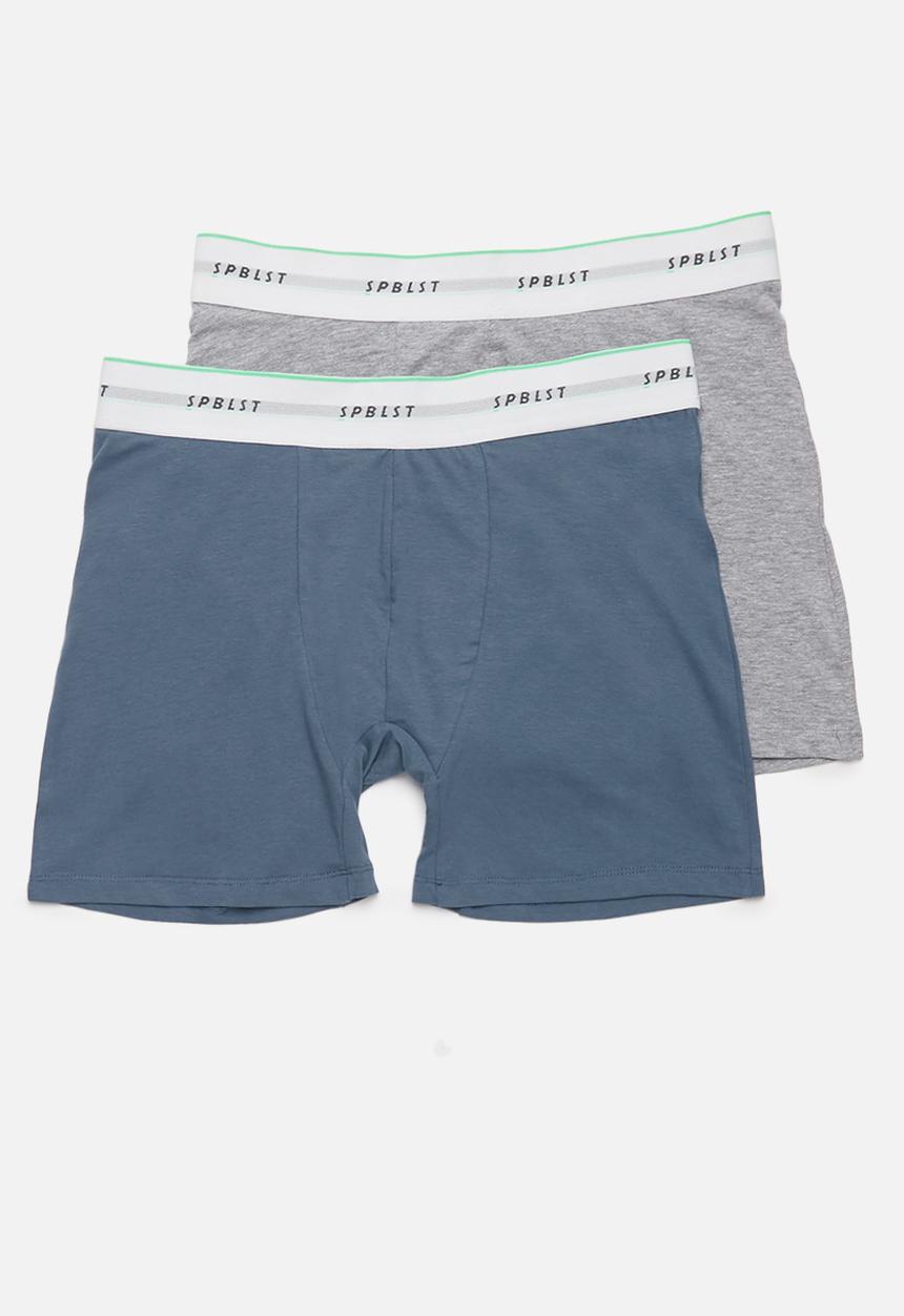 Superbalist - 2 Pack Ryder long boxer briefs - blue & grey 