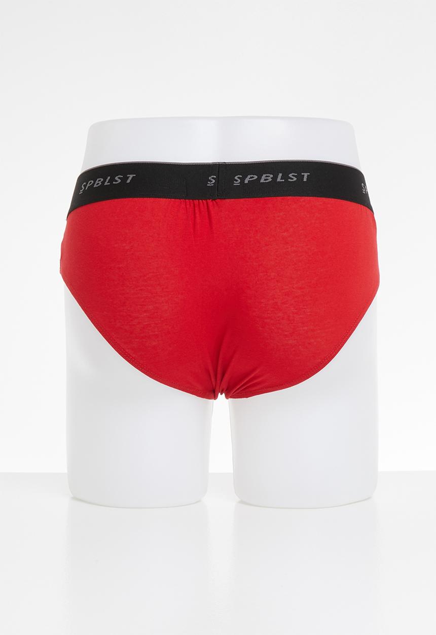 Superbalist - briefs - charcoal  & red