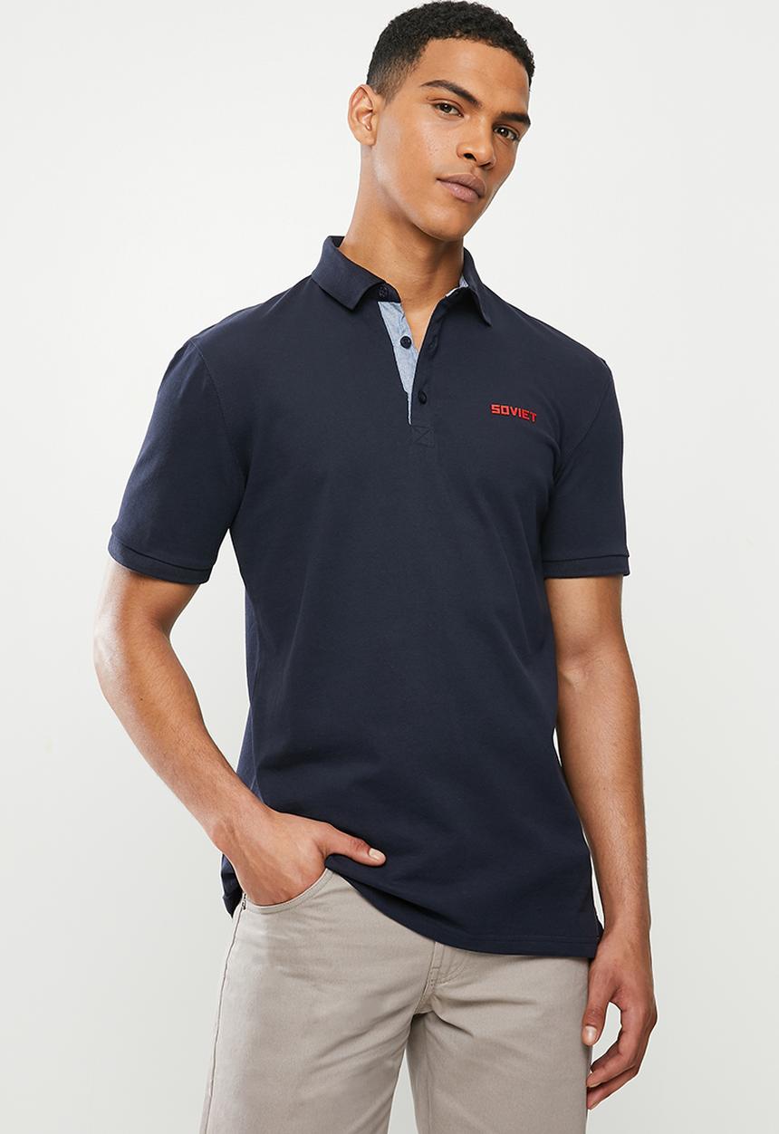 SOVIET - Koufax mens s/slv pique golfer - navy