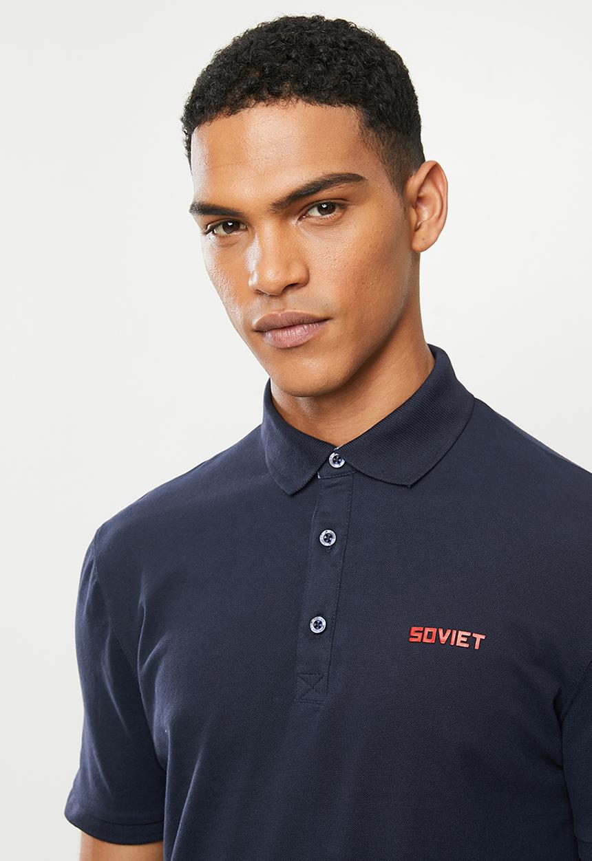 SOVIET - Koufax mens s/slv pique golfer - navy