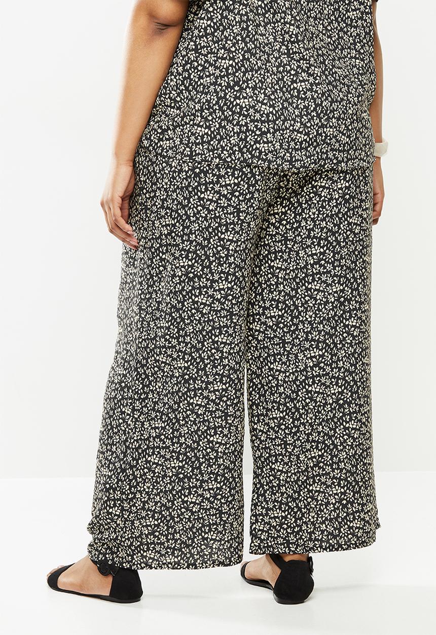 edit Plus - Relaxed fit highwaist pant - black & cream 