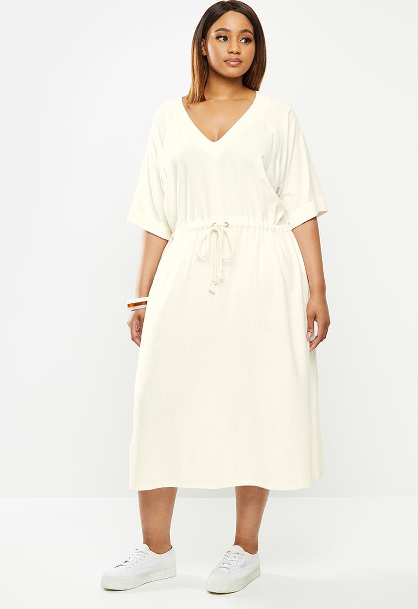 edit Plus - Linen rope dress - milk