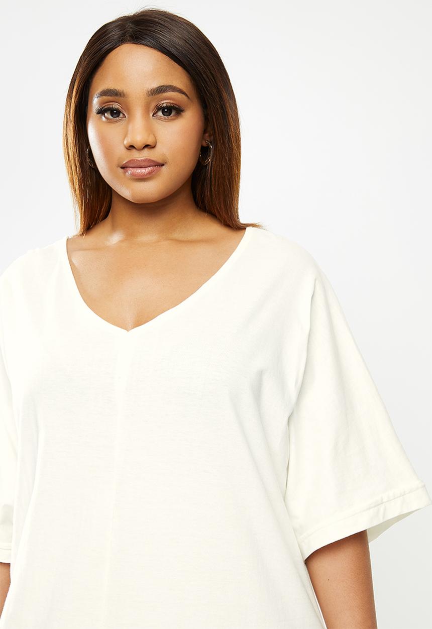 edit Plus - Oversized t-shirt dress - cream 