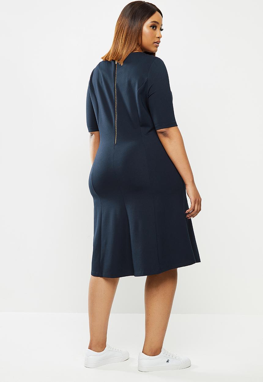 POLO - Plus Belinda short sleeve business dress - navy