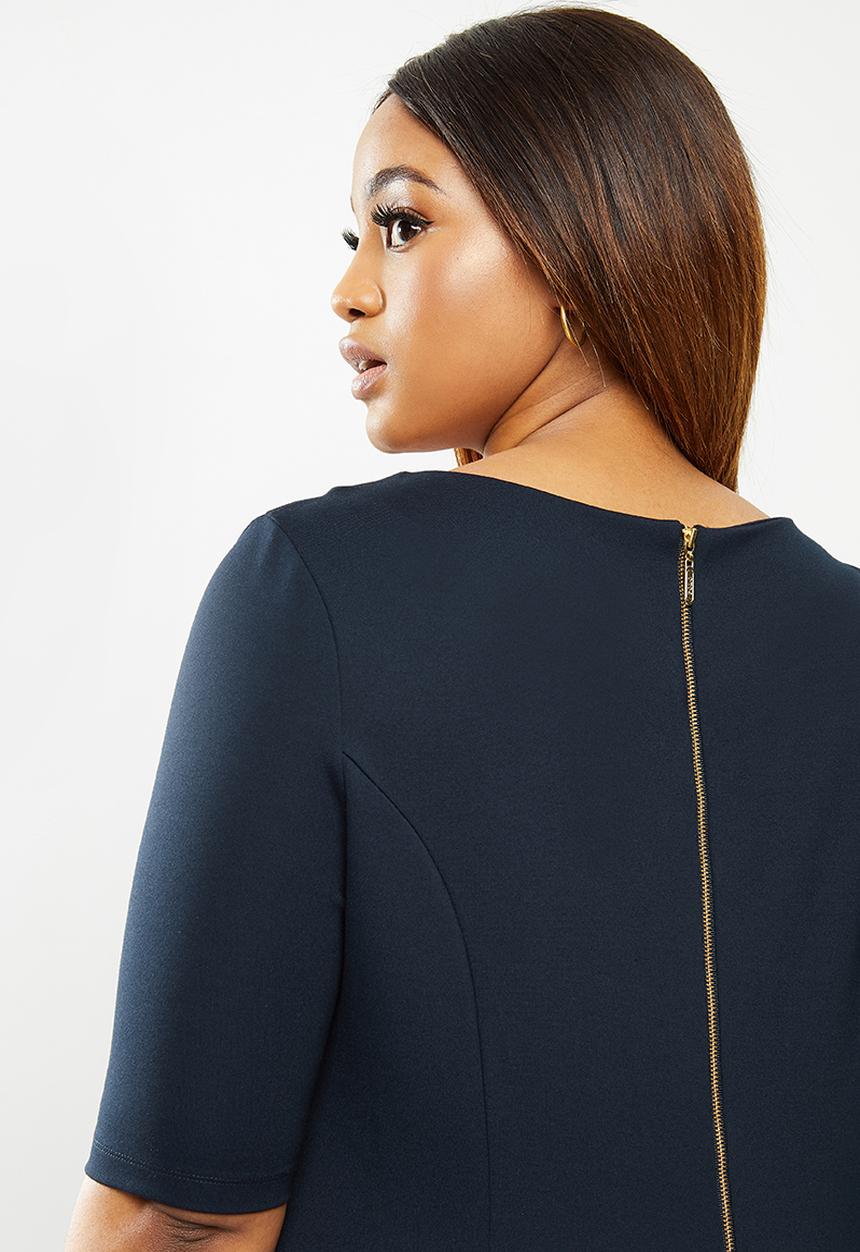 POLO - Plus Belinda short sleeve business dress - navy