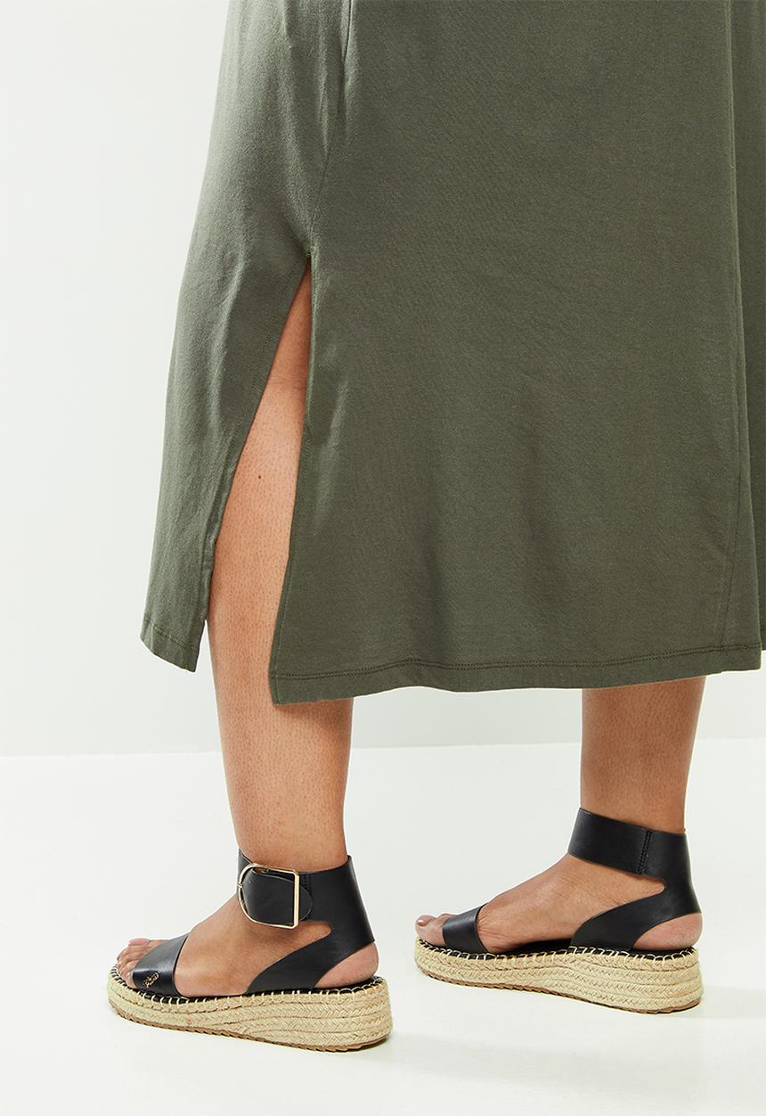 edit Plus - Oversized t-shirt dress - khaki
