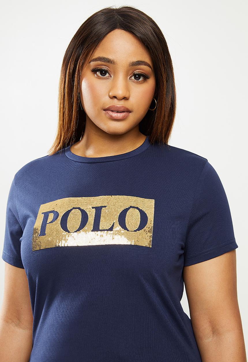 POLO - Plus Jo short sleeve sequin tee - navy