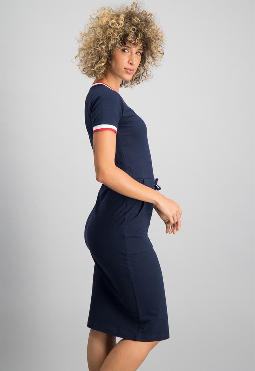 Aca Joe - Plat winter single jersey dress - navy