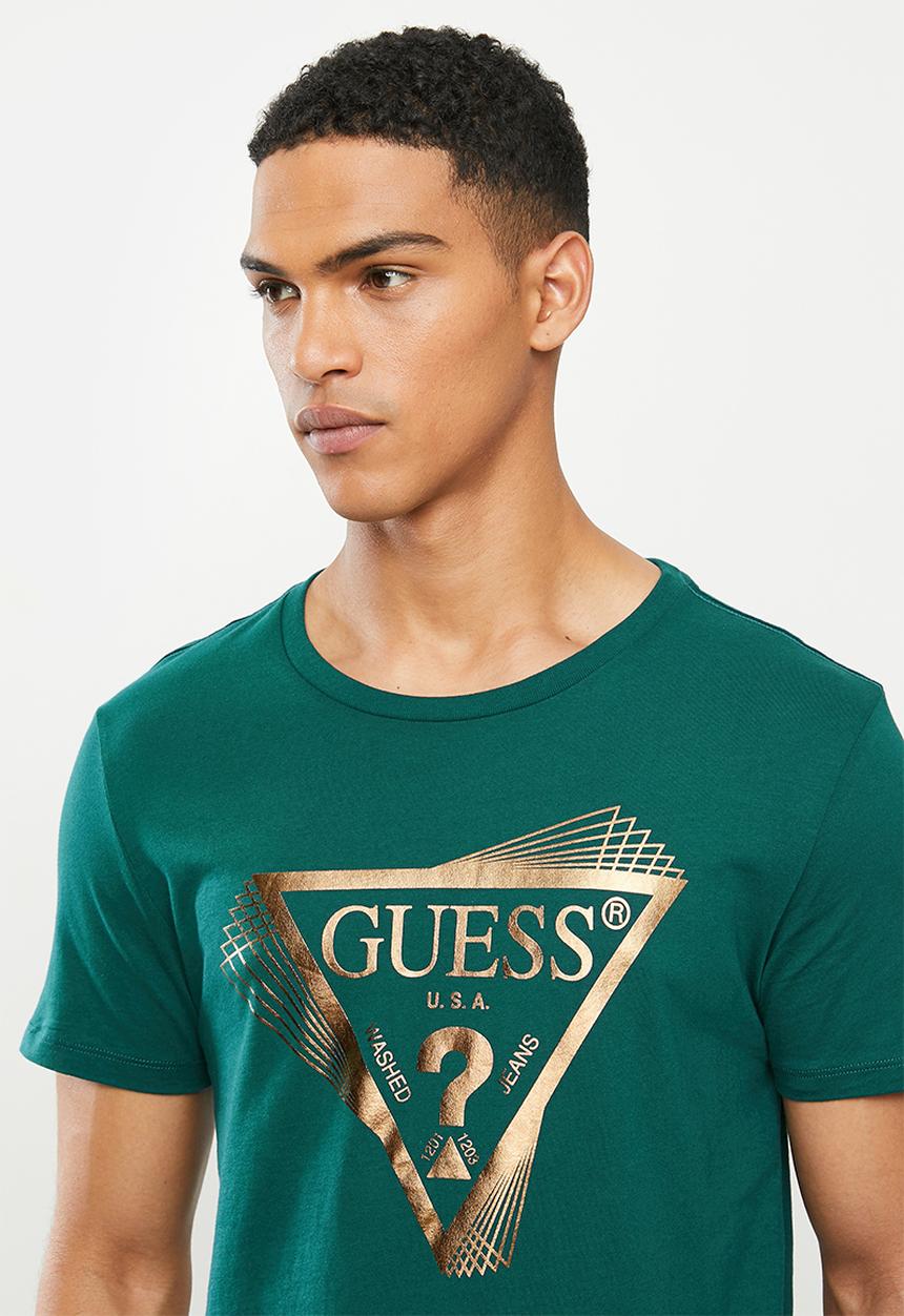 GUESS - Short sleeve guess shadow triangle - green